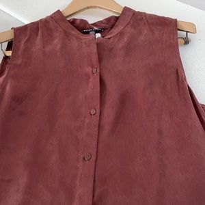 A sleeveless dress made from Sandwashed Cupro.